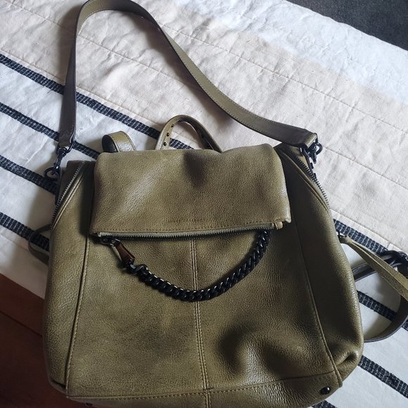 Olive leather Aimee Kestenberg backpack - Picture 1 of 7